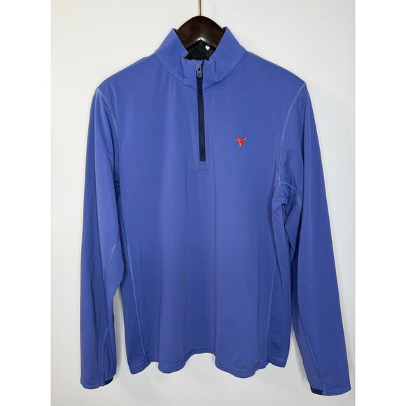 Greyson Golf Tate Mockneck 1/4 Zip Pullover Golf Performance Blue Sz L - Picture 1 of 12